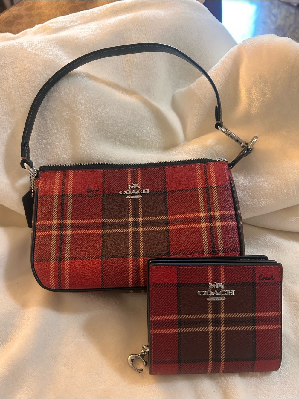 Coach Nolita 19 with Tartan Plaid Print (Style CC809) Coach Snap Wallet.